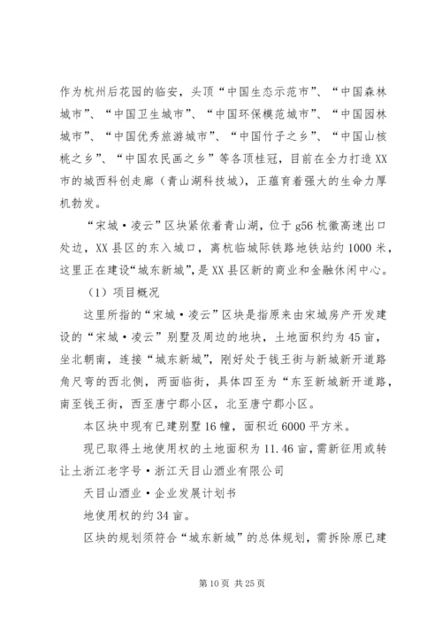 浙江天目山酒业企业计划书 (5).docx