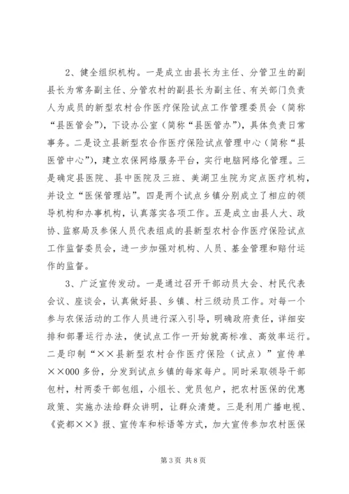 县新型农村合作医疗保险工作汇报.docx