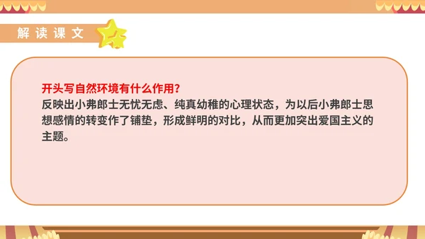 红色卡通风语文初一下册最后一课教学课件PPT模板