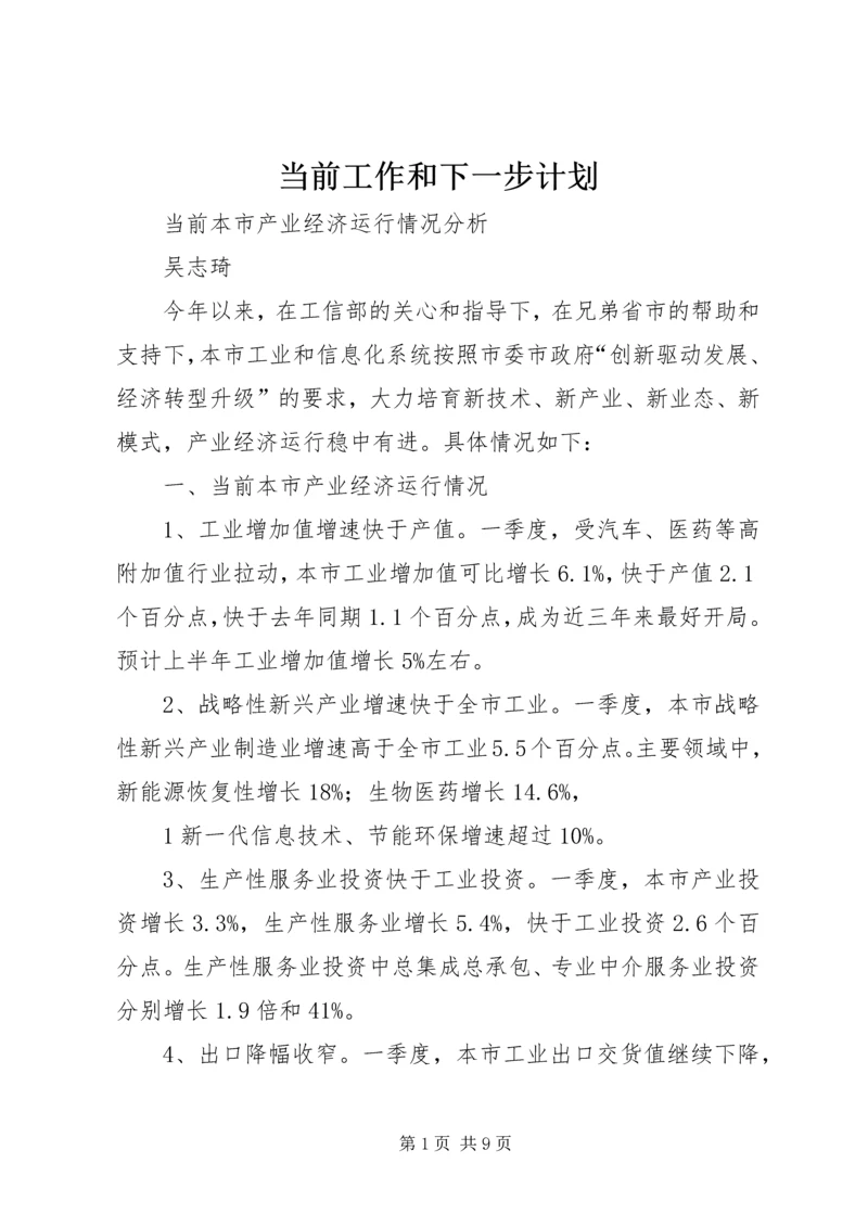 当前工作和下一步计划 (4).docx