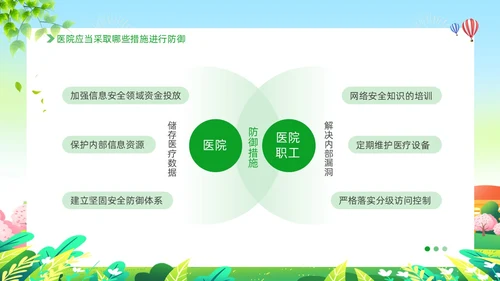 绿色插画清新展板医院网络安全培训ppt模板