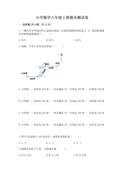 小学数学六年级上册期末测试卷附完整答案（名师系列）.docx