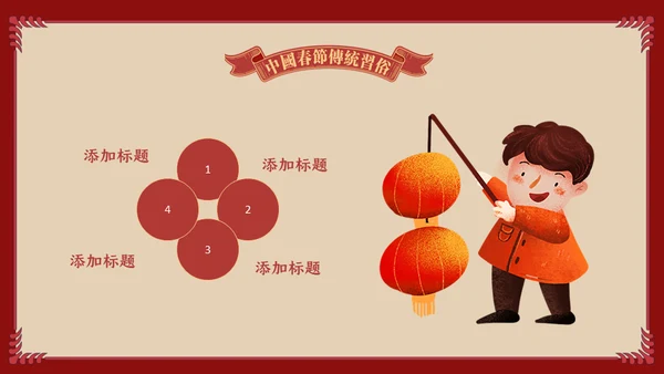 中国娃娃春节传统习俗通用PPT课件