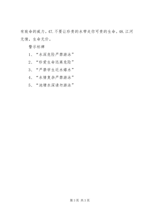 交通、溺水安全宣传标语.docx