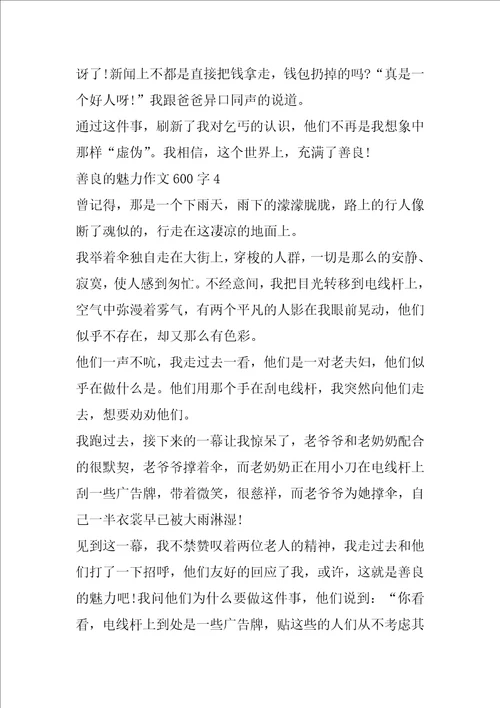 善良的魅力作文600字