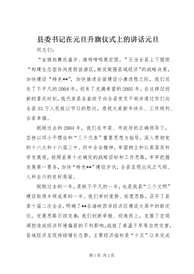 县委书记在元旦升旗仪式上的讲话元旦.docx