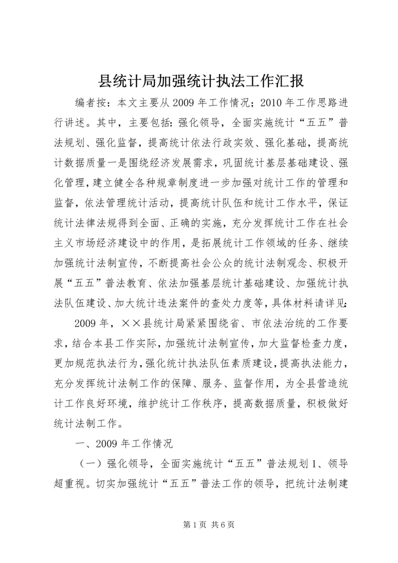 县统计局加强统计执法工作汇报.docx