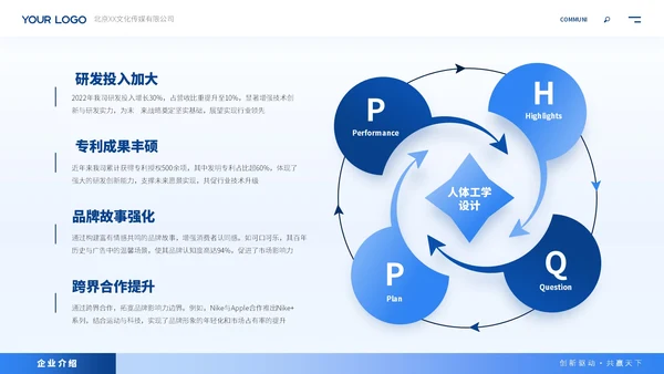 蓝色商务风企业介绍ppt模板