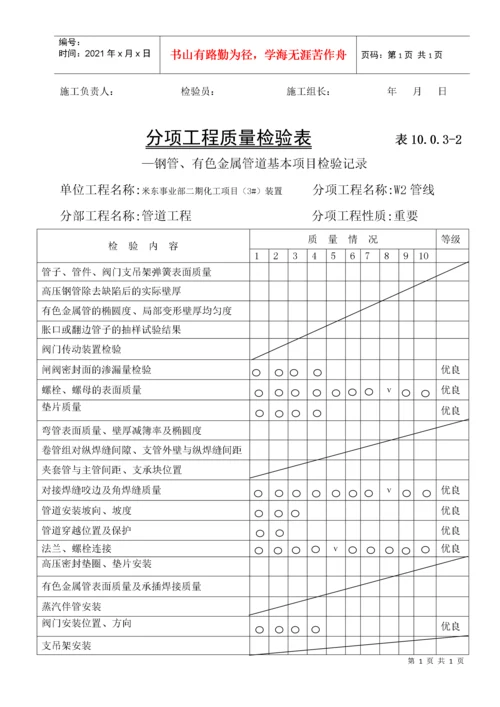 管道质量评定表.docx