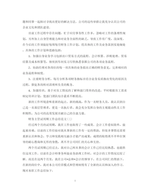 精编之财务主管试用期工作总结范文2.docx