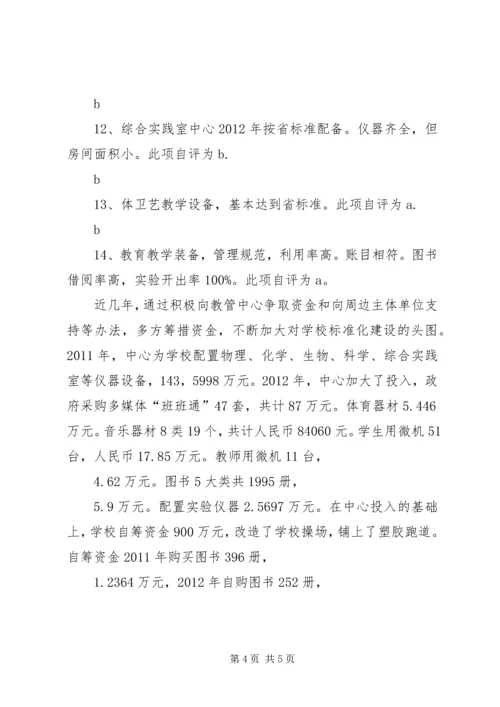 学校小学部标准化建设自评报告20XX年.docx