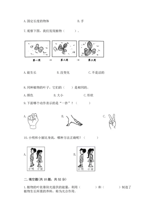 教科版科学一年级上册期末测试卷附参考答案ab卷.docx