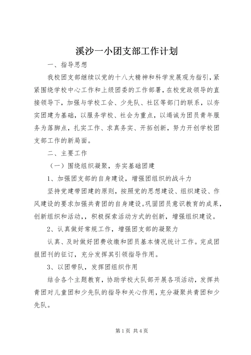 溪沙一小团支部工作计划.docx