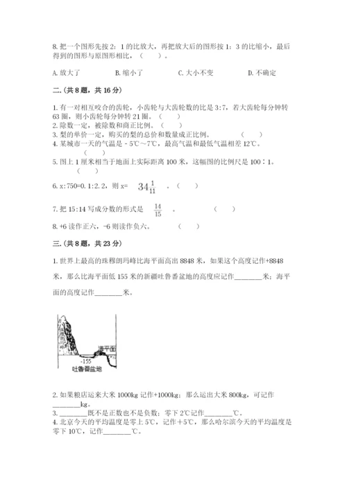 苏教版六年级数学下学期期末测试题（考点梳理）.docx