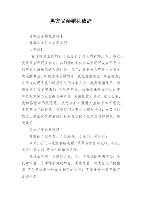 男方父亲婚礼致辞.docx