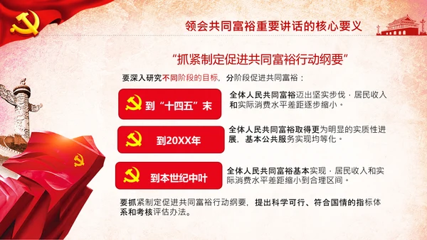 18要点领会共同富裕讲话党课党校PPT模板