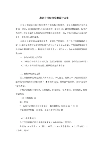 摩比公司股权分配设计方案.docx