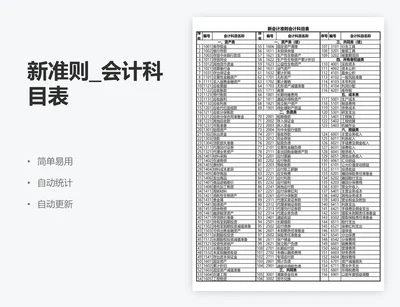 新准则_会计科目表