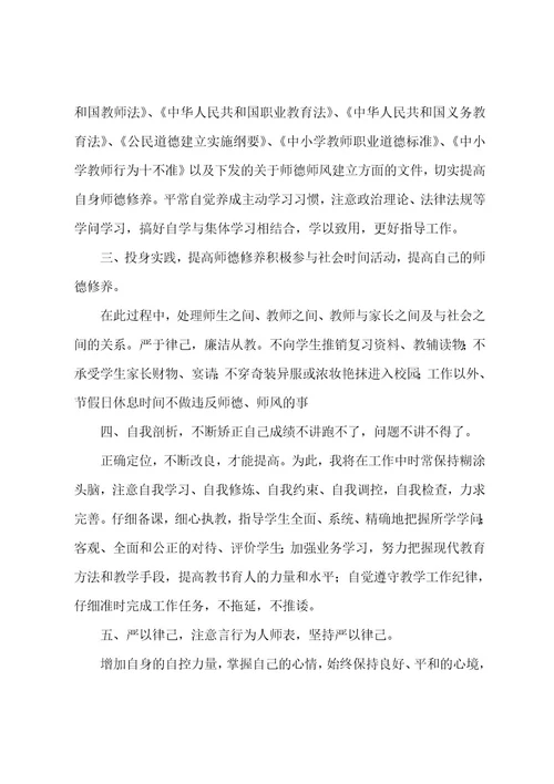 小学教师个人师德师风工作计划3篇