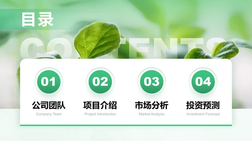 绿色商务风农业商业计划书PPT模板