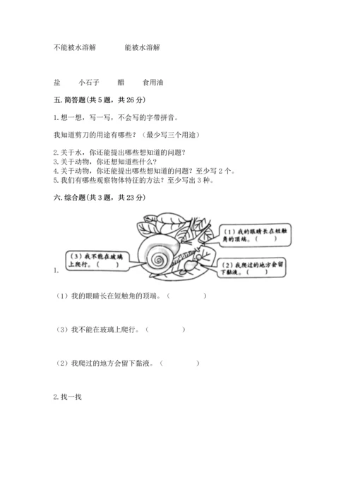 教科版一年级下册科学期末测试卷及答案（有一套）.docx