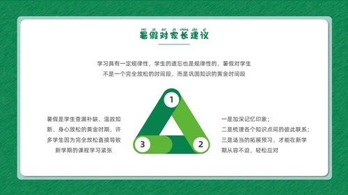 绿色清新花卉卡通插画创意边框期末家长会动态PPT期末考动员