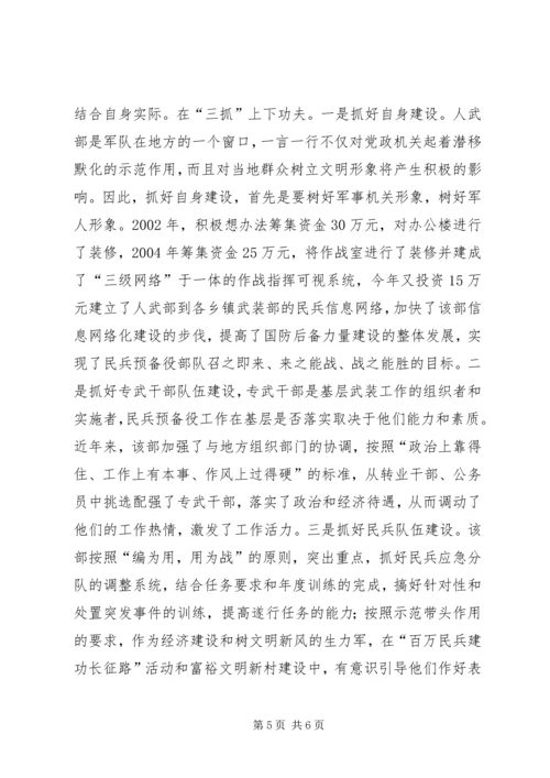 发挥职能作用创建和谐万源XX市人武部构建和谐社会发挥职能作用纪实.docx