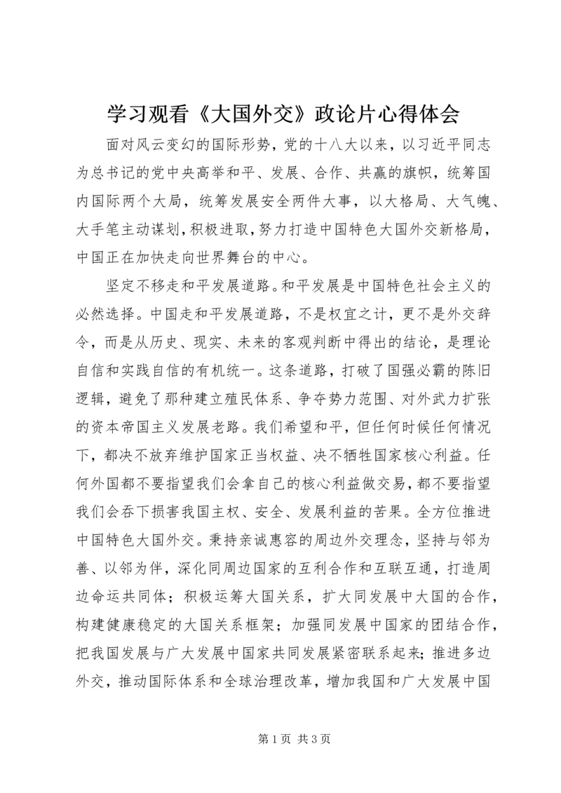 学习观看《大国外交》政论片心得体会.docx