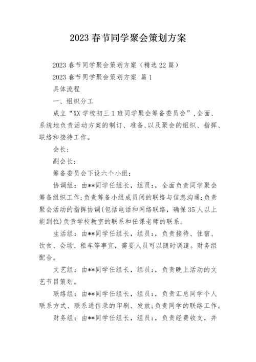 2023春节同学聚会策划方案.docx