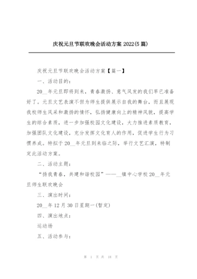 庆祝元旦节联欢晚会活动方案2022(5篇).docx