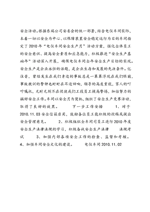 10月安全工作总结 (5)