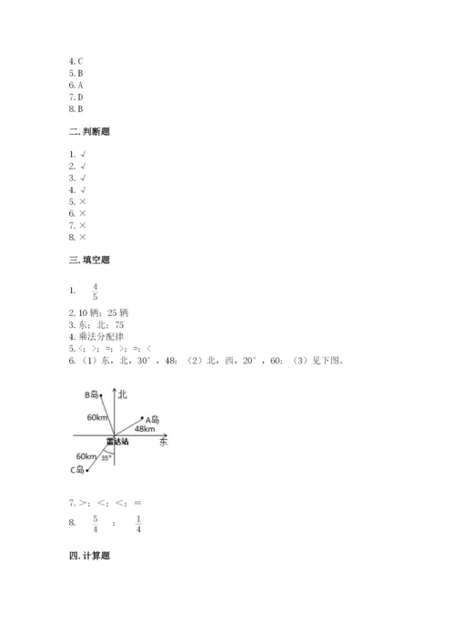 人教版六年级上册数学期中测试卷【突破训练】.docx