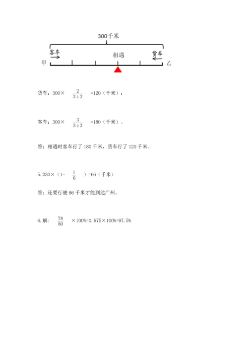 人教版六年级上册数学期末测试卷带答案（实用）.docx