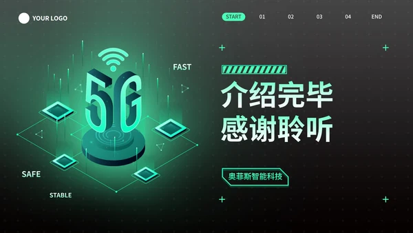 黑绿高级科技风5G赋能企业产品介绍PPT模板