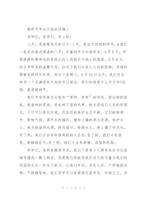 植树节学生代表讲话稿.docx