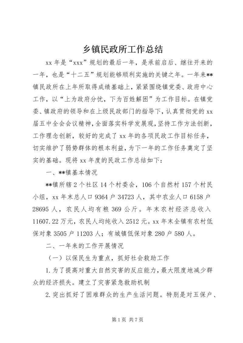 乡镇民政所工作总结.docx