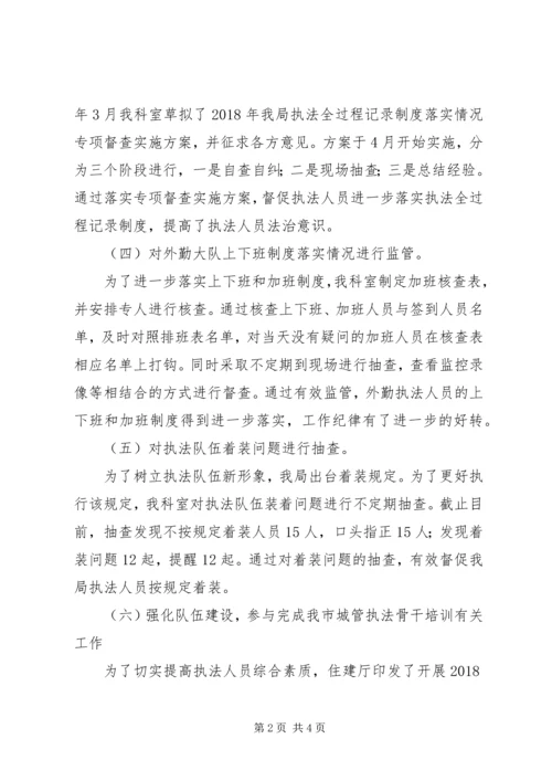 执法督导科20XX年上半年工作总结和下半年工作计划.docx