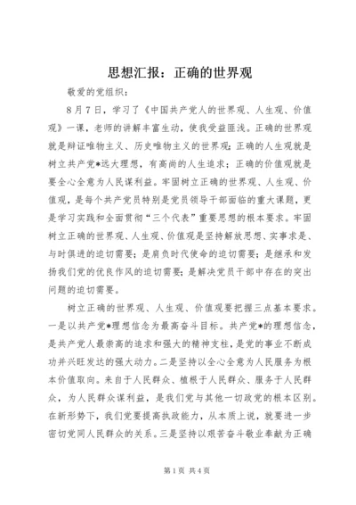 思想汇报：正确的世界观 (2).docx