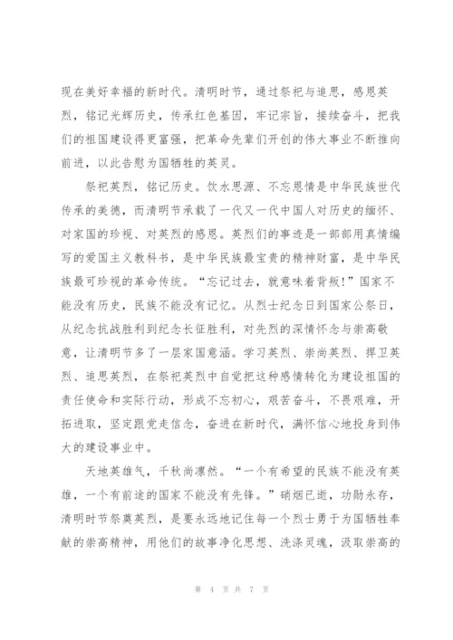 清明节2022传承英烈精神奋进伟大征程心得体会.docx