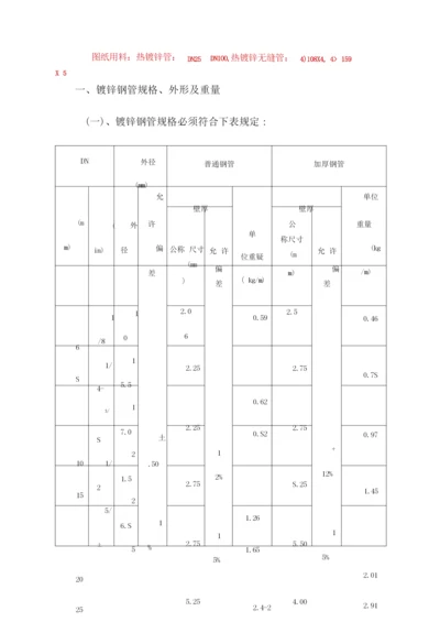 镀锌钢管国标质量标准要求.docx