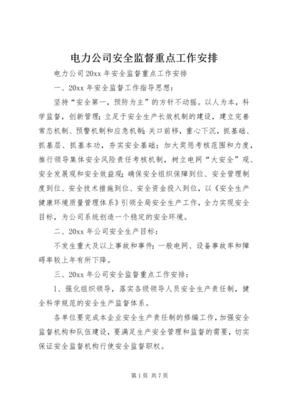 电力公司安全监督重点工作安排.docx