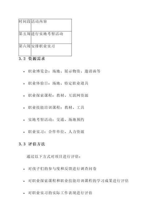 儿童职业启蒙教育方案