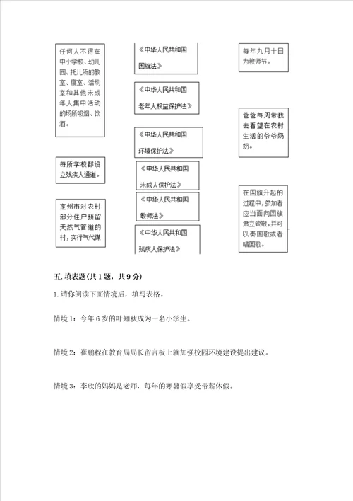 2022年六年级上册道德与法治期中测试卷及一套答案