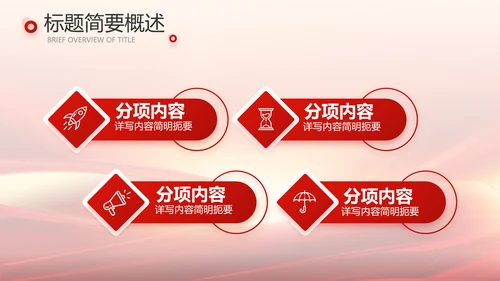 红色会议背景工作总结汇报动态PPT模板