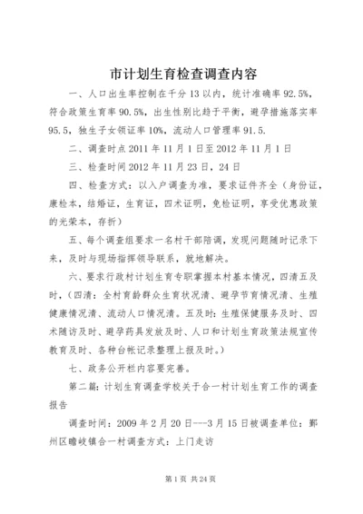 市计划生育检查调查内容.docx