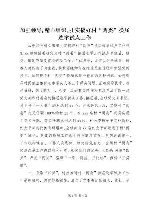 加强领导,精心组织,扎实搞好村“两委”换届选举试点工作.docx