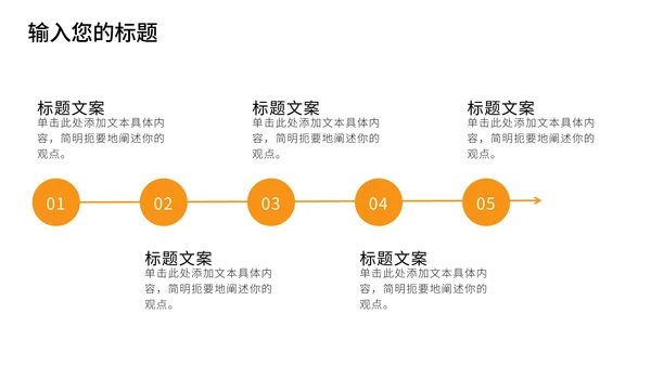 橙色扁平化生涯规划PPT模板