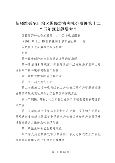 新疆维吾尔自治区国民经济和社会发展第十二个五年规划纲要大全.docx