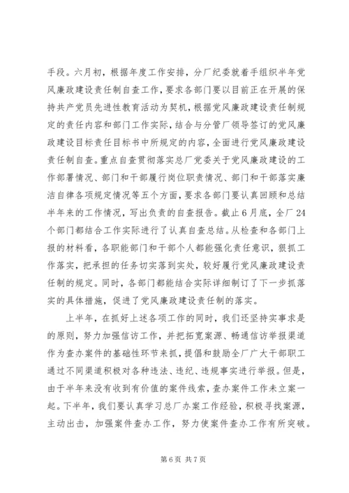 企业党风廉政建设责任制自查报告自查报告精编.docx