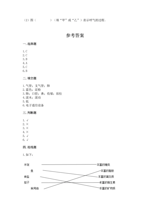 教科版科学四年级上册期末测试卷（原创题）.docx